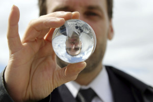 globe in hand